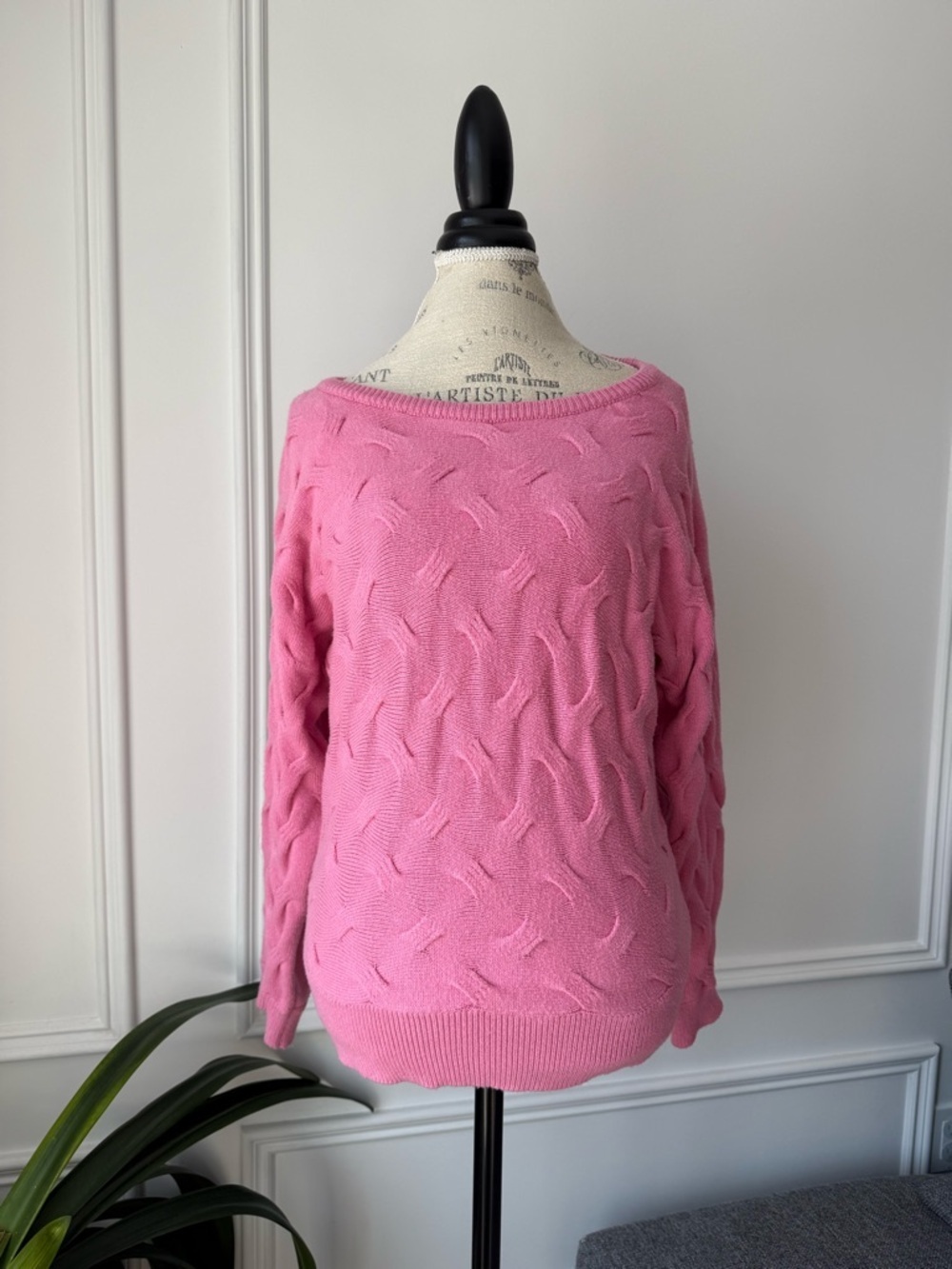 Philosophy Women's Pink Cable Knit Sweater